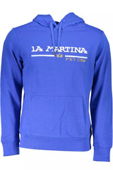La Martina Chic Blue Embroidered Hooded Sweatshirt -   -  La Martina.